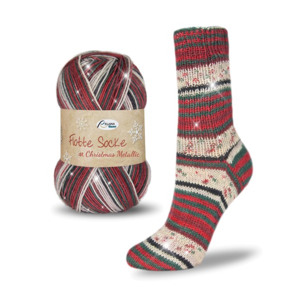 Flotte Socke 4f. Christmas Metallic